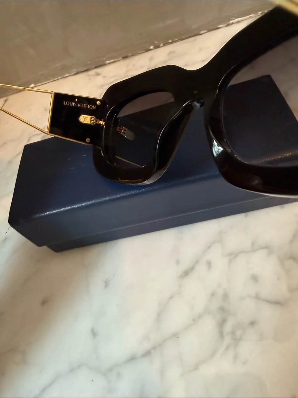 Louis Vuitton Black Women's Oversized Rectangle Sunglasses